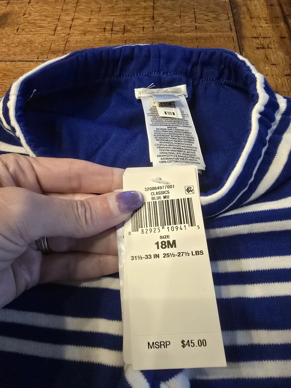 Polo by Ralph Lauren Blue and White Striped Kids Bottoms